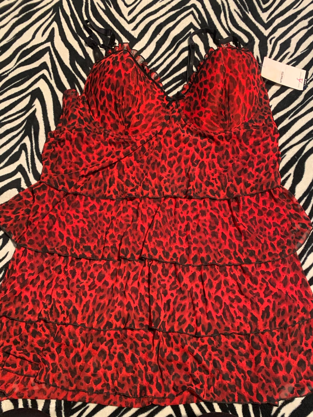 Ashley Stewart Black and red Print lingerie